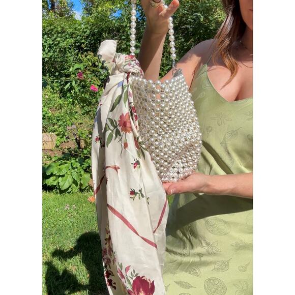 Vintage Laura Ashley Floral Silk Scarf - Picture 2 of 3